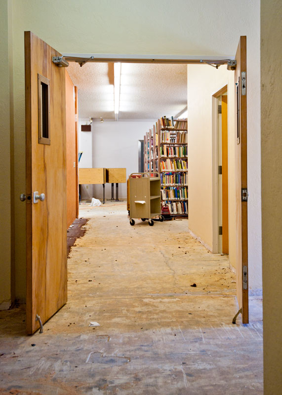 So far books remain downstairs during the renovation.