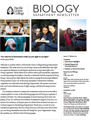 Biology Newsletter - Winter 2014